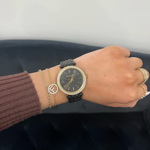 Michael Kors Darci Black Dial Watch with gold crystals - Picture 4 of 8